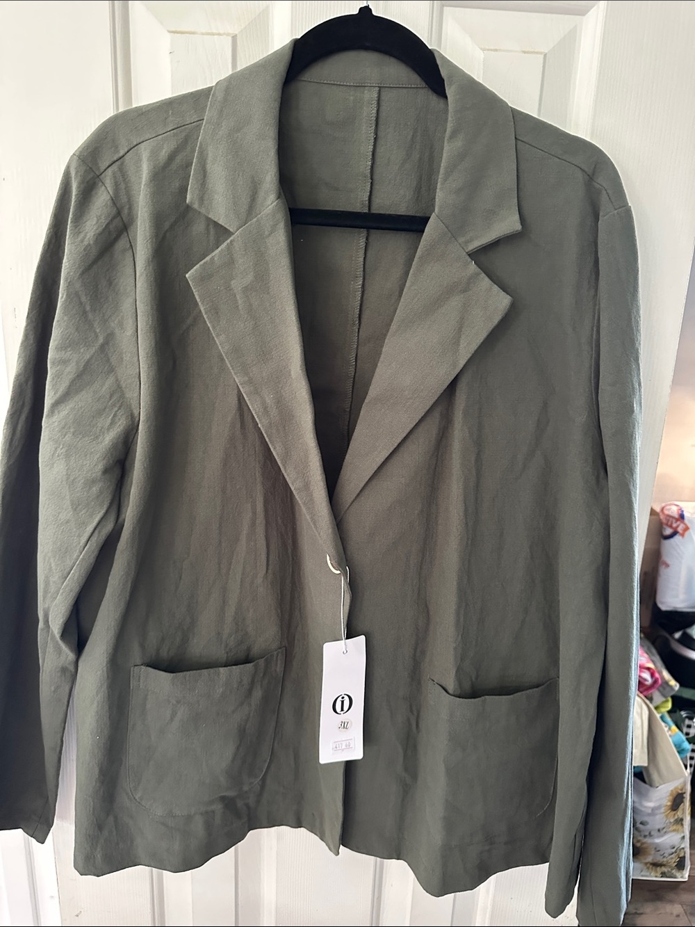 Womens Olive Green Lightweight Blazer Jacket size 3X